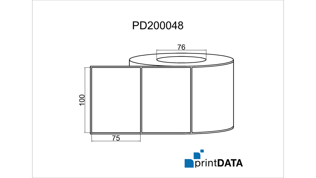 Blank Thermal Direct Removable Labels; 100mm x 75mm