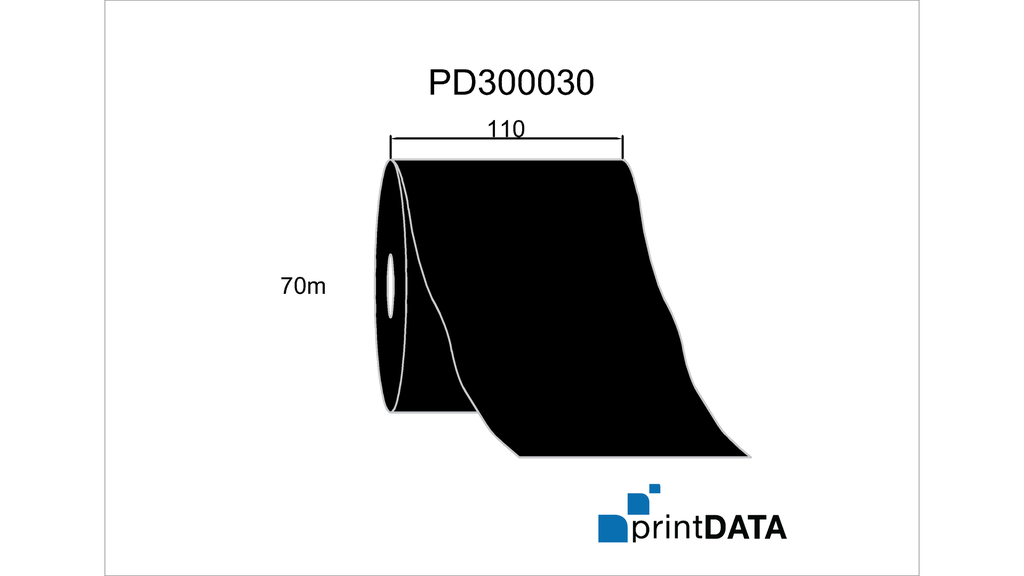 PrintData Premium Black Ribbon 110mm x 70m