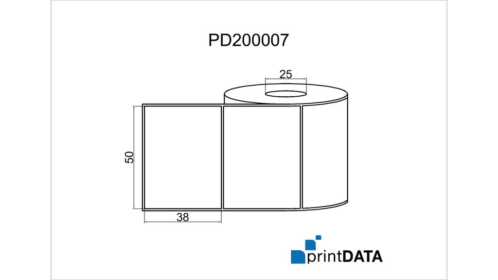 Blank Thermal Direct Labels; 50mm x 38mm