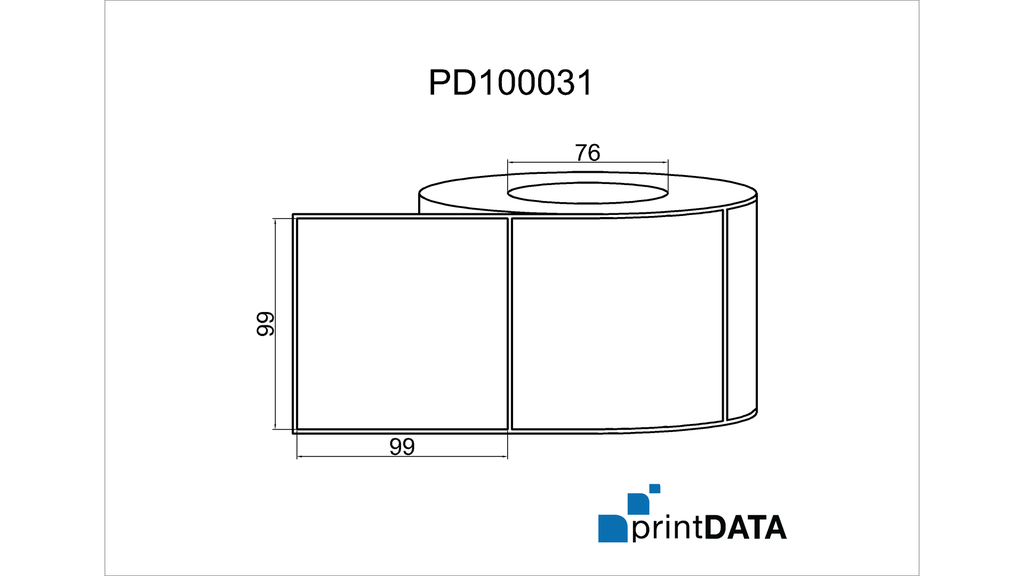 Thermal Transfer Blank Label; 99mm x 99mm